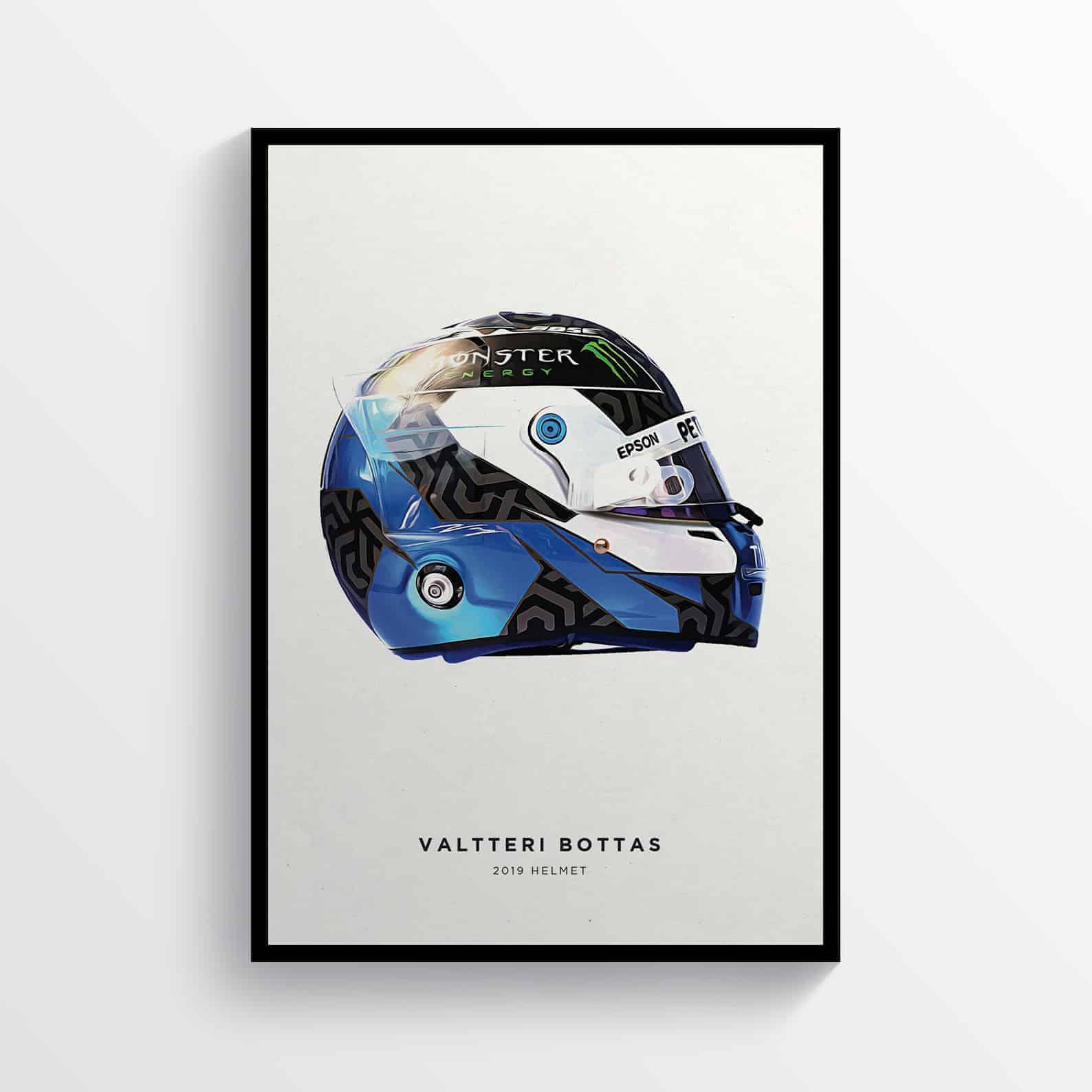 Valtteri Bottas 2019 Helmet Formula 1 F1, Grand Prix Poster