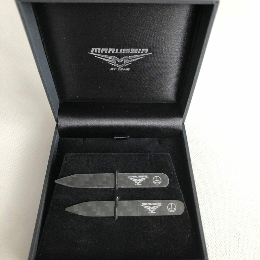 Marussia F1 Team Carbon Fibre Shirt Collar Bones / Stiffeners Formula 1 Memorabilia