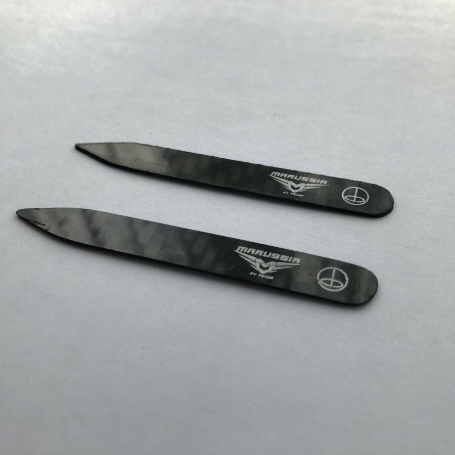 Marussia F1 Team Carbon Fibre Shirt Collar Bones / Stiffeners Formula 1 Memorabilia