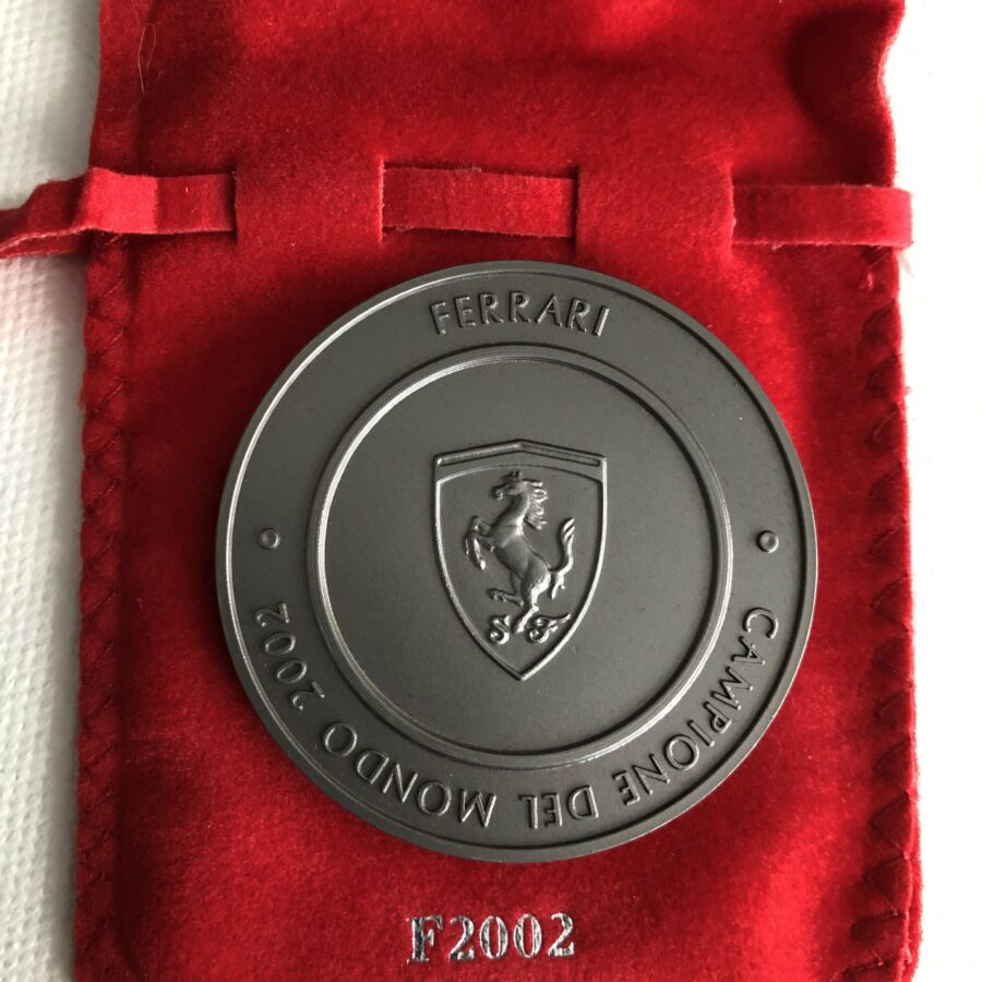 Official Ferrari F1 World Championship 2002 Titanium Medal / Coin + COA F1 Accessories