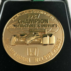 Nelson Piquet / Williams Honda - Constructors and Driver Championship Medal from 1987 Formula One Season F1 Accessories by Classic Trax Limited