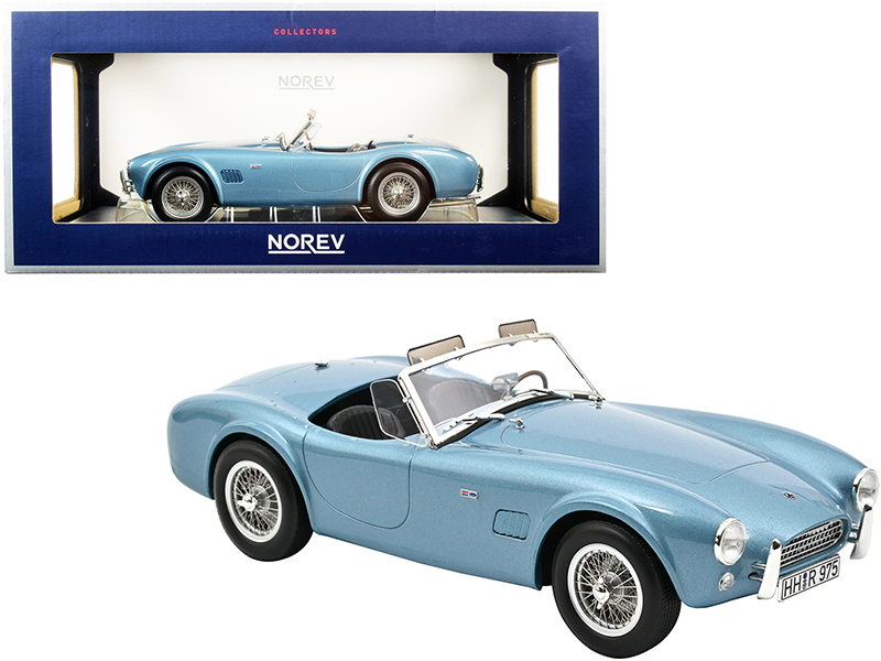 1963 Shelby AC Cobra 289 Light Blue Metallic 1/18 Diecast Model Car by Norev Automotive