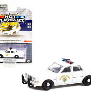 1988 Dodge Diplomat White Vehicle Pollution Enforcement Program CHP "California Highway Patrol" "Hot Pursuit" Series 39 1/64 Diecast Model Car by Greenlight by Diecast Mania