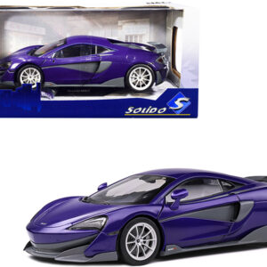 2018 McLaren 600LT Coupe Lantana Purple Metallic with Gray Accents 1/18 Diecast Model Car by Solido by Diecast Mania