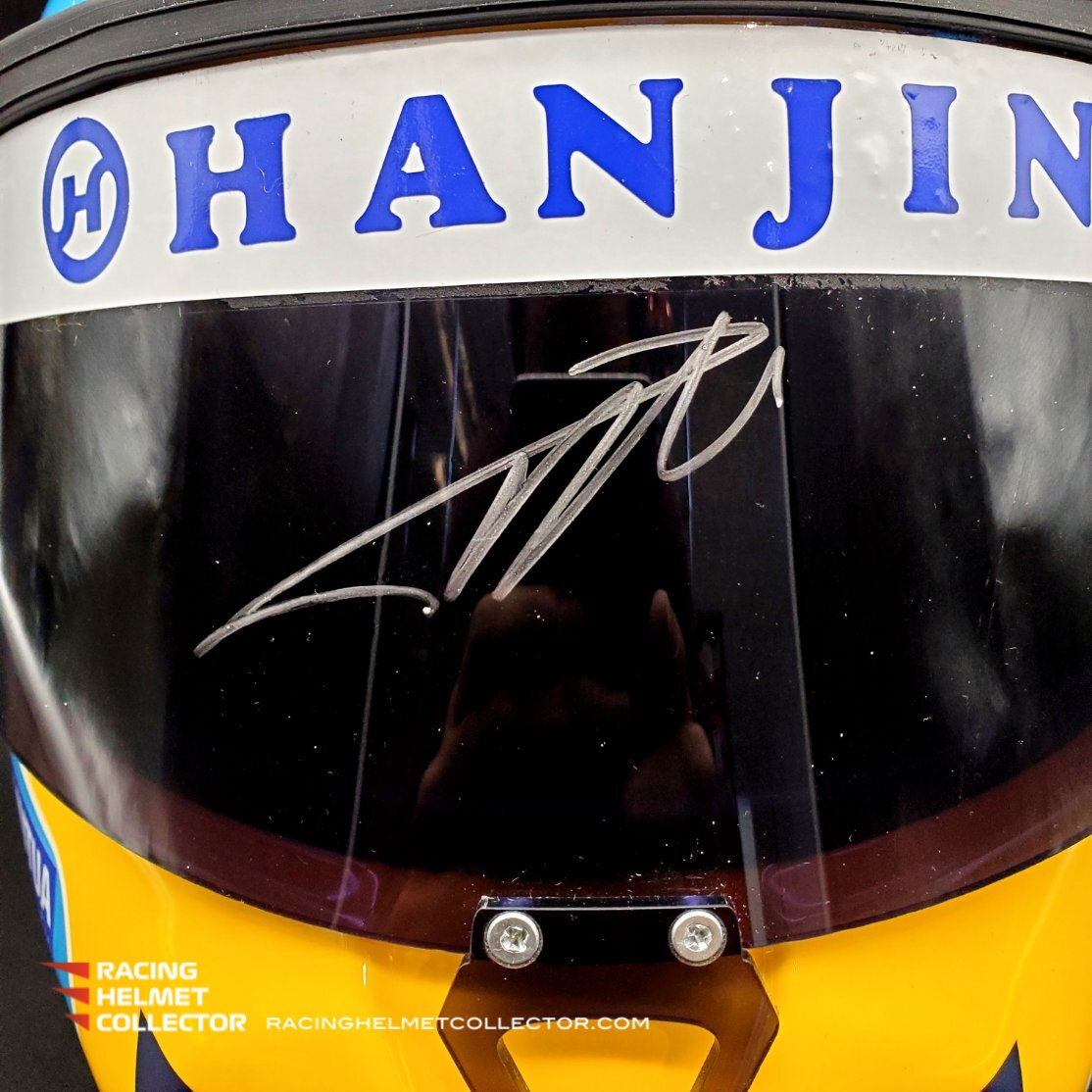 スポーツ選手 F.Alonso 2006 Renault Used Visor Signed Fernando Alonso Signed Helmet Visor 2006 Tribute Autographed
