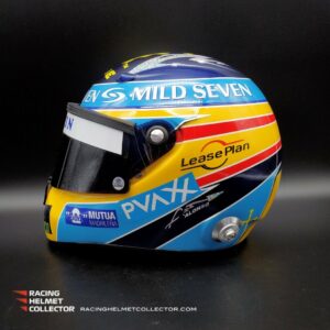 スポーツ選手 F.Alonso 2006 Renault Used Visor Signed Fernando Alonso Signed Helmet Visor 2006 Autographed Display