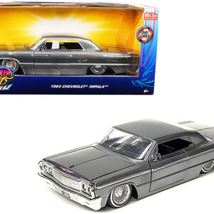 1964 Chevrolet Impala Dark Gray Metallic "Street Low" Series 1/24 Diecast Model Car by Jada Sports Car Racing Collectibles by Diecast Mania