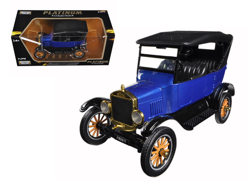 1925 Ford Model T Touring Blue Metallic with Black Top 1/24 Diecast Model Car by Motormax Automotive