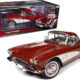 1961 Chevrolet Corvette Honduras Maroon Metallic with White Coves and Gold Interior 1/18 Diecast Model Car by Auto World