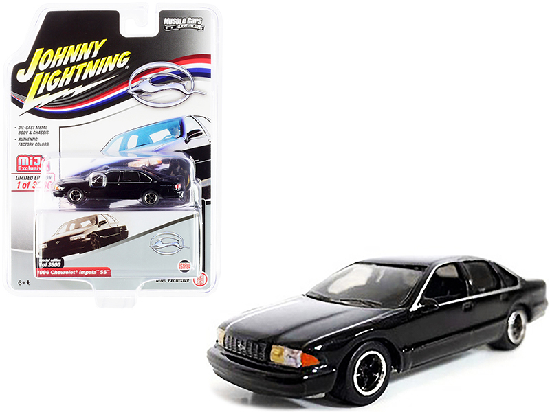 1996 Chevrolet Impala SS Black Limited Edition to 3600 pieces Worldwide "Muscle Cars U.S.A." Series 1/64 Diecast Model Car by Johnny Lightning Automotive