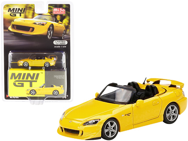 Honda S2000 CR Convertible Rio Yellow Pearl Limited Edition to 3000 pieces Worldwide 1/64 Diecast Model Car by True Scale Miniatures Automotive