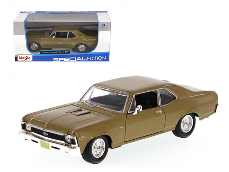 1970 Chevrolet Nova SS Gold 1/24 Diecast Model Car by Maisto Automotive