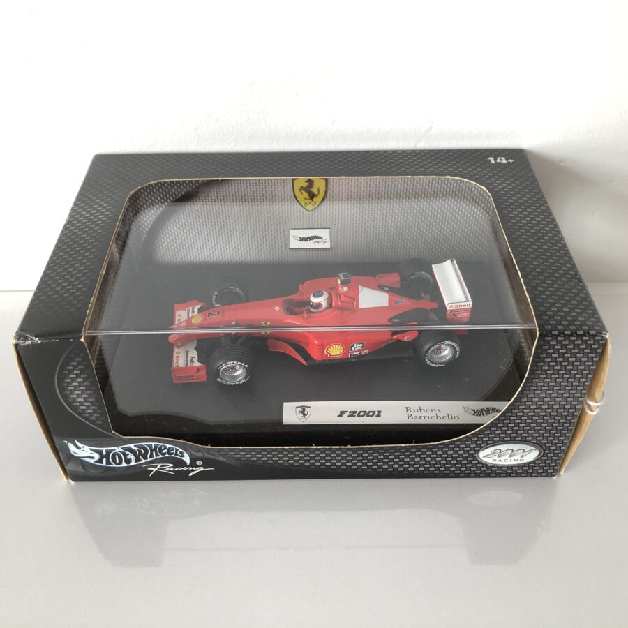 Rubens Barrichello Hot Wheels Diecast Model Car 1:43 Scale Ferrari F2001 Formula 1 Memorabilia