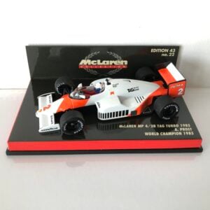 1985 Alain Prost McLaren Tag Turbo MP4/2B Minichamps 1:43 Scale (World Champion) F1 Model Cars by Classic Trax Limited