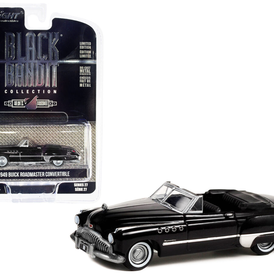 1949 Buick Roadmaster Convertible Black Metallic "Black Bandit" Series 27 1/64 Diecast Model Car by Greenlight Automotive