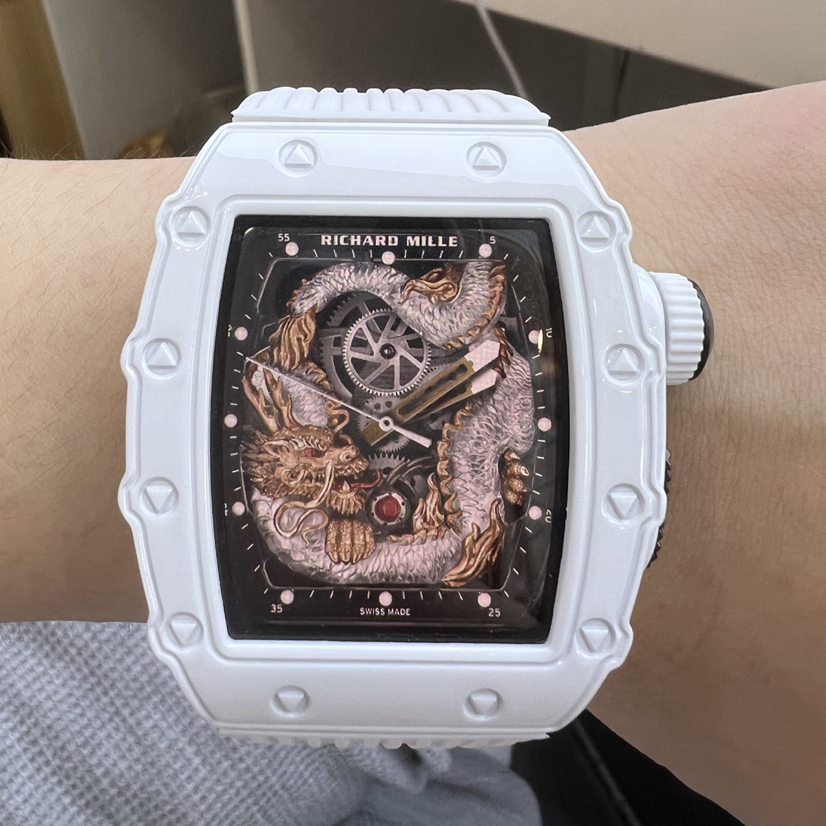 Richard Mille Style OEM Bands Watch Strap Case White 40mm for Apple Watch S4 S5 S6 SE GPBox