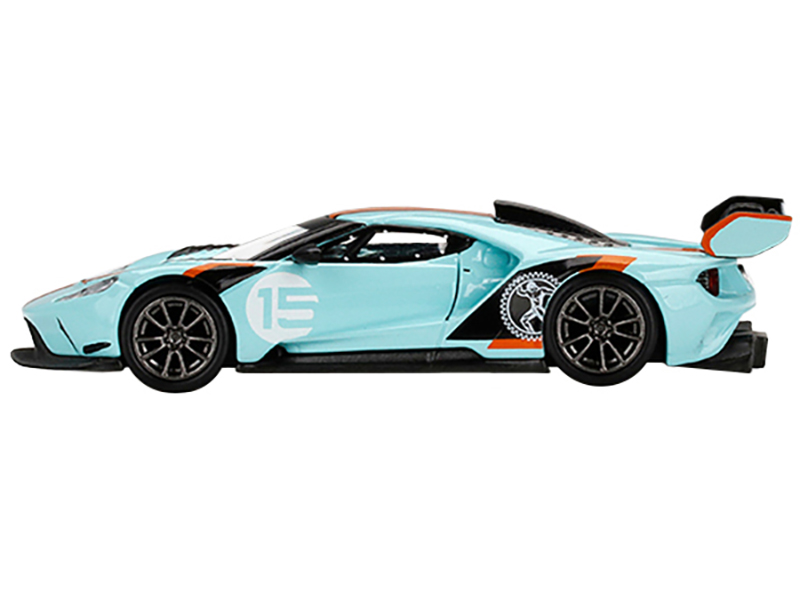 Ford GT MK II #002 #15 Light Blue with Orange Stripes Limited Edition to 6000 pieces Worldwide 1/64 Diecast Model Car by Mini GT Automotive