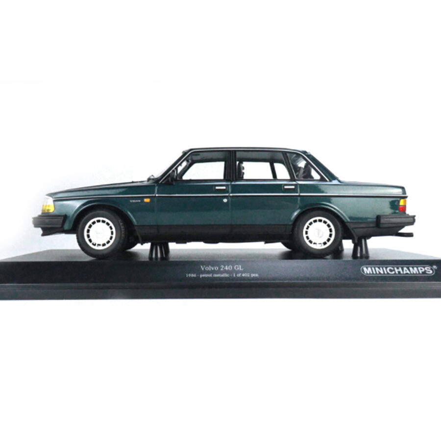 1986 Volvo 240 GL Petrol Blue Metallic Limited Edition to 402 pieces Worldwide 1/18 Diecast Model Car by Minichamps Automotive