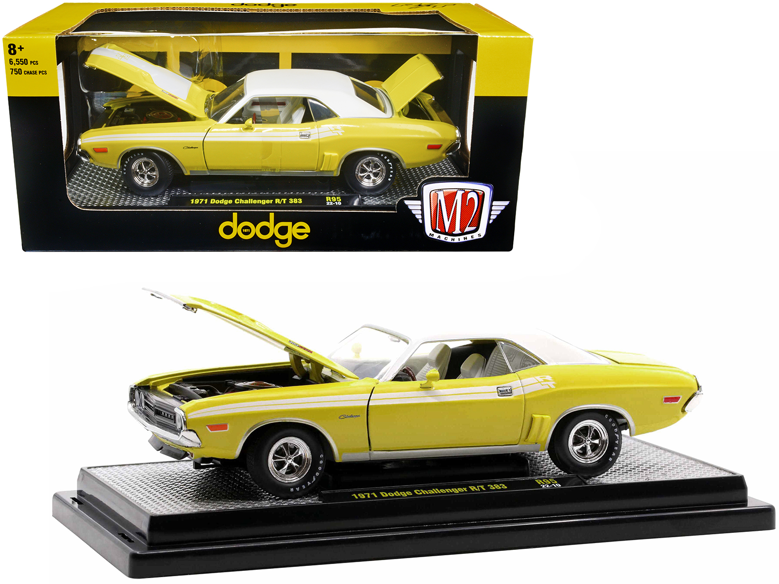 ミニカー　1/24 1971 Dodge Challenger R/T 383(バナナイエロー) [40300-95B] 40300-95B-L__62030.jpg