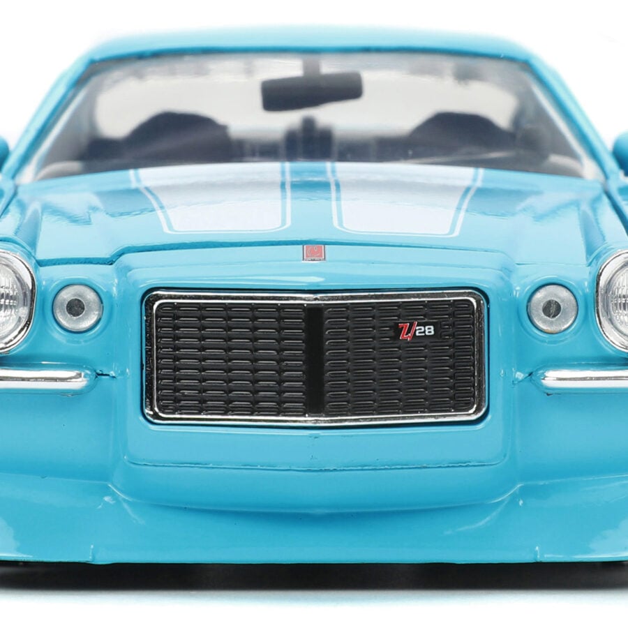 1971 Chevrolet Camaro Z/28 Light Blue with White Stripes "Bigtime Muscle" Series 1/24 Diecast Model Car by Jada Automotive