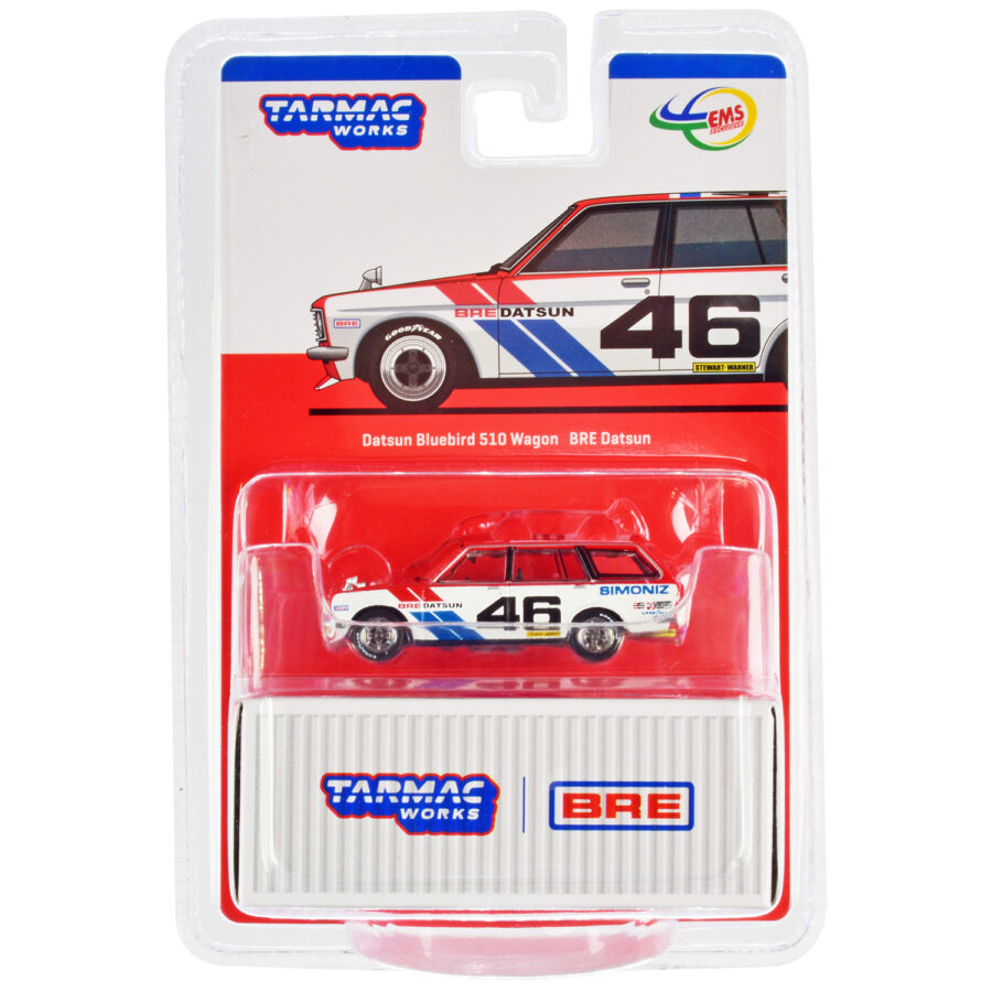 Datsun Bluebird 510 Wagon #46 Red and White "BRE (Brock Racing Enterprises)" "Global64" Series 1/64 Diecast Model Car by Tarmac Works Automotive