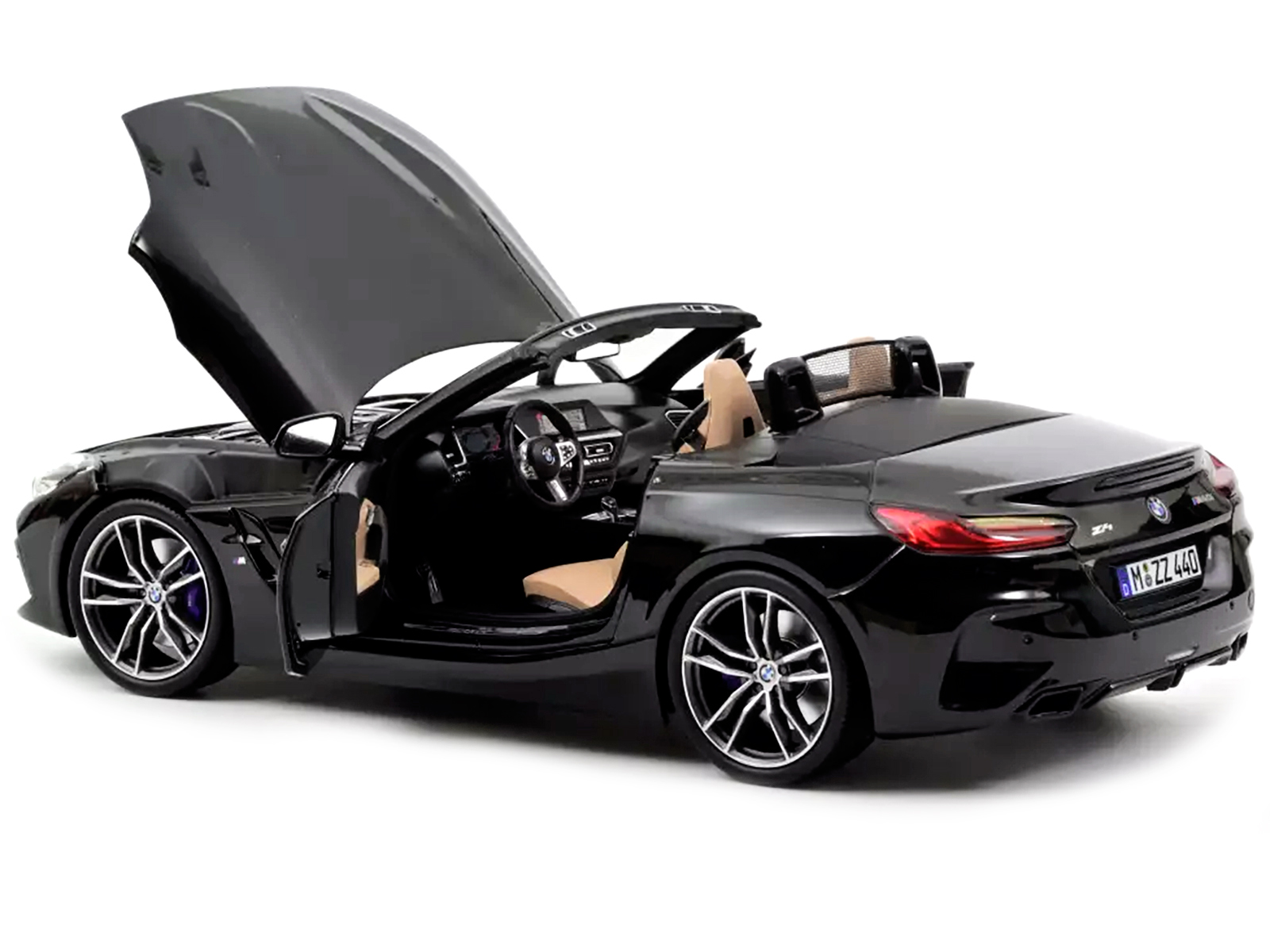 2019 BMW Z4 Convertible Black Metallic 1/18 Diecast Model