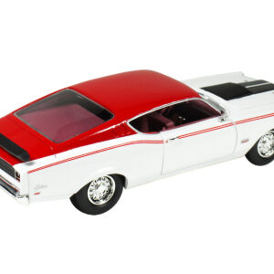 1969 Mercury Cyclone White and Red with Red Interior and Stripes Limited Edition to 170 pieces Worldwide 1/43 Model Car by Goldvarg Collection Automotive by Diecast Mania