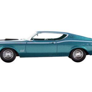 1969 Mercury Cyclone Dark Aqua Blue with Blue Interior and White Stripes Limited Edition to 170 pieces Worldwide 1/43 Model Car by Goldvarg Collection by Diecast Mania