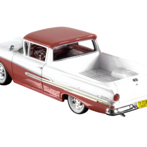 1958 Ford Ranchero Torch Red and White with Red Interior Limited Edition to 180 pieces Worldwide 1/43 Model Car by Goldvarg Collection Product by Diecast Mania