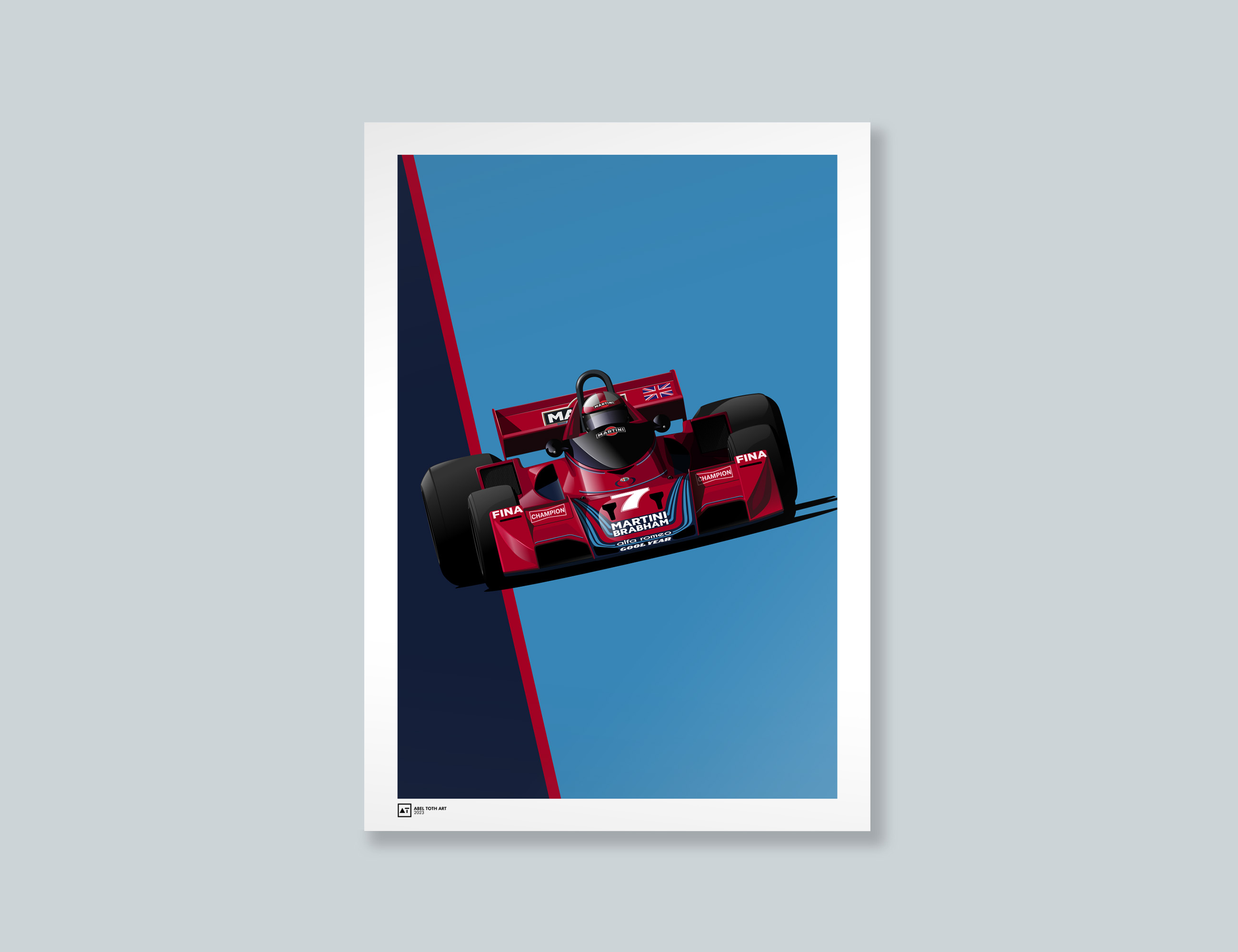 F1 フォーミュラ1 BRABHAM BT7/ブラバムBT7 絵画
