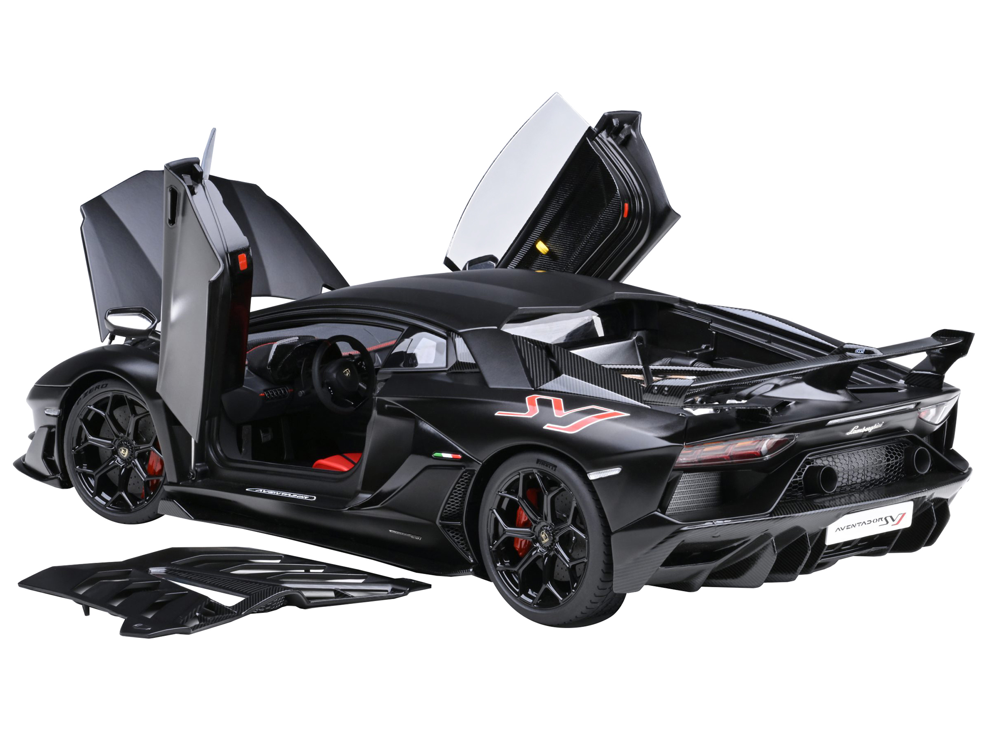 Lamborghini Aventador SVJ Nero Nemesis Matt Black 1/18 Model