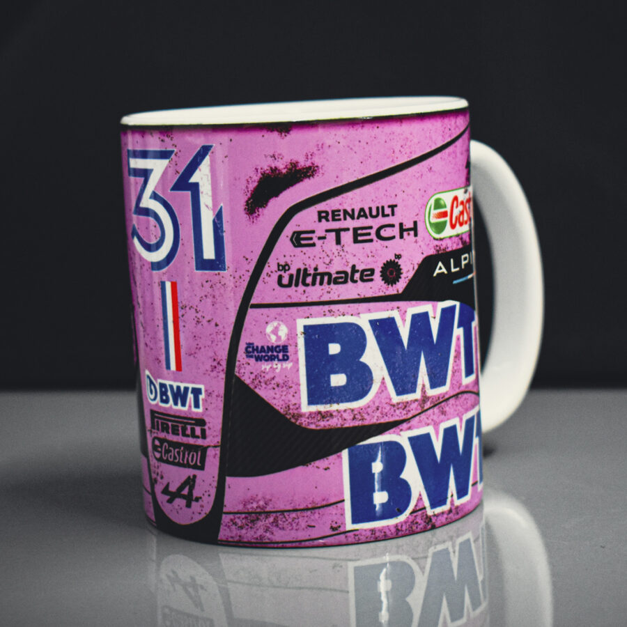 Ocon #31 Pink 2023 F1 Mug / Formula One Racing / Race Car / Pierre / Esteban / Carbon / Alpine / Coffee Cup / Gift Ideas Formula 1 Memorabilia