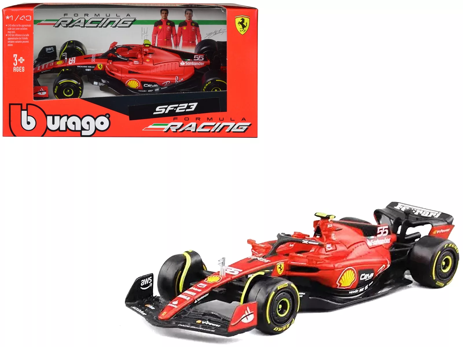 Bburago SF23 フォーミュラレーシング 1/43 Ferrari - SF-23 n.16 (2023) 1:43 - C. Leclerc - Monza GP