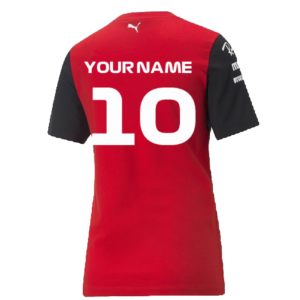 2022 Ferrari Team Tee (Red) - Womens (Your Name)  by Race Crate