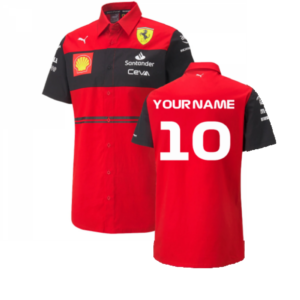 2022 Ferrari Team Shirt Red Your Name Small Adults GPBox