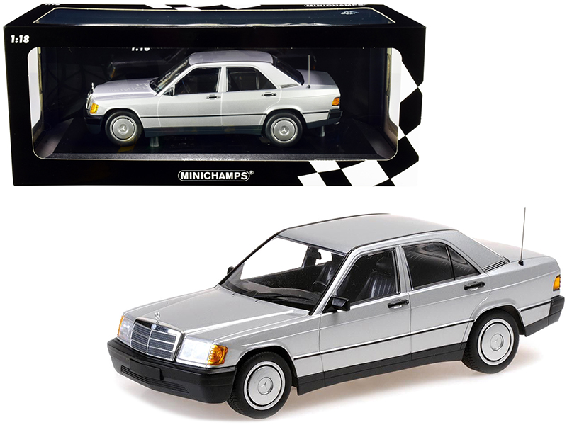 1982 Mercedes Benz 190E (W201) Silver Metallic Limited Edition to 504 pieces Worldwide 1/18 Diecast Model Car by Minichamps Automotive