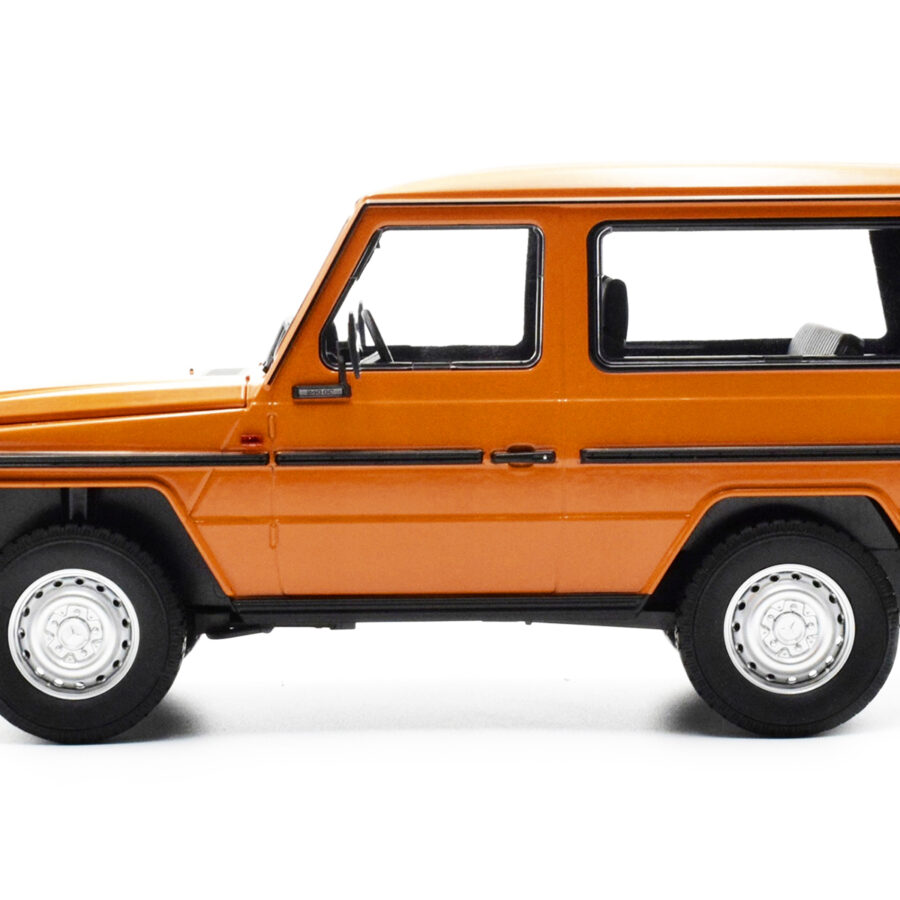 1980 Mercedes-Benz G-Model (SWB) Orange with Black Stripes Limited Edition to 504 pieces Worldwide 1/18 Diecast Model Car by Minichamps Automotive