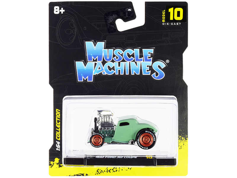 1933 Ford 3W Coupe Light Green 1/64 Diecast Model Car by Muscle Machines Automotive