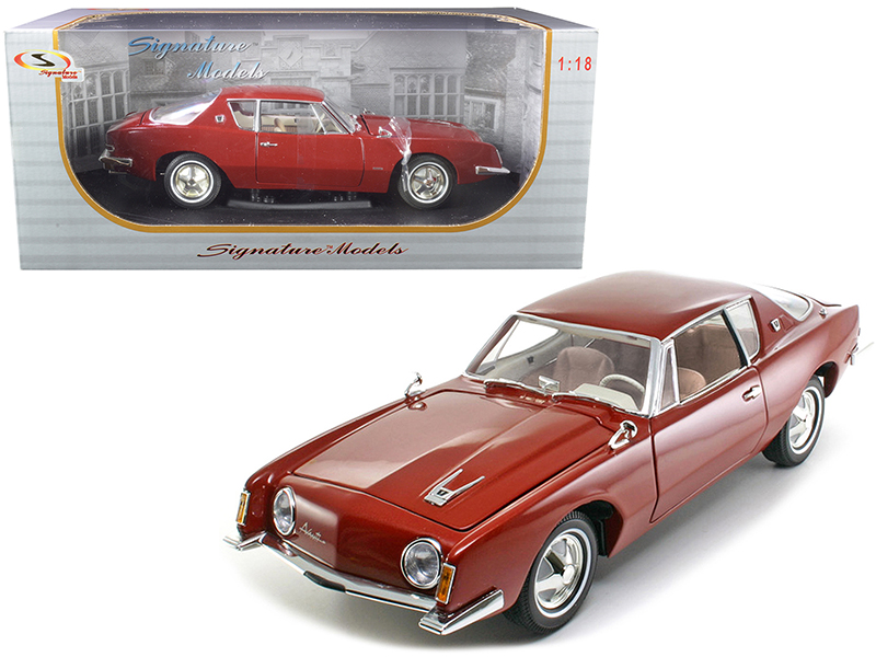 1963 Studebaker Avanti Maroon Red Metallic 1/18 Diecast Model Car by Signature Models Automotive
