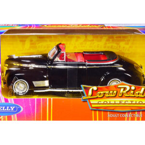 1941 Chevrolet Special Deluxe Convertible Black with Red Interior "Low Rider Collection" 1/24 Diecast Model Car by Welly by Diecast Mania