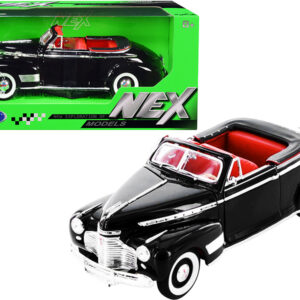 1941 Chevrolet Special Deluxe Convertible Black with Red Interior "NEX Models" 1/24 Diecast Model Car by Welly by Diecast Mania