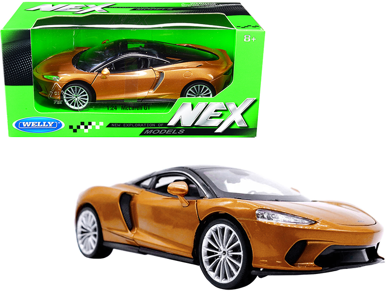 McLaren GT Gold Metallic with Black Top "NEX Models" 1/24 Diecast Model Car by Welly Automotive