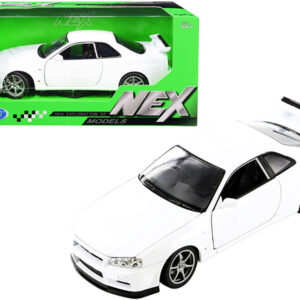 Nissan Skyline GT-R (R34) RHD (Right Hand Drive) White "NEX Models" 1/24 Diecast Model Car by Welly by Diecast Mania