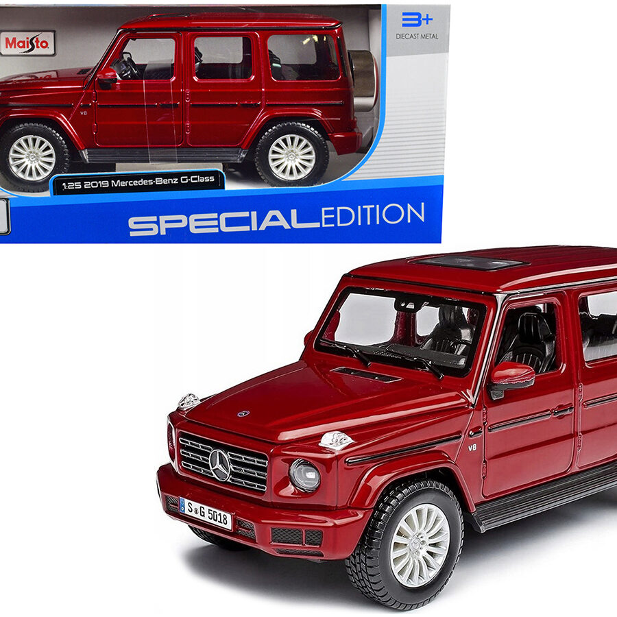 2019 Mercedes Benz G-Class with Sunroof Red Metallic 1/25 Diecast Model Car by Maisto Automotive