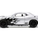 2015 Dodge Challenger SRT Hellcat Silver Metallic with Flames "Nitrous Express" "Bigtime Muscle" Series 1/24 Diecast Model Car by Jada 2015 Dodge Challenger SRT Hellcat Silver Metallic with Flames "Nitrous Express" "Bigtime Muscle" Series 1/24 Diecast Model Car by Jada
