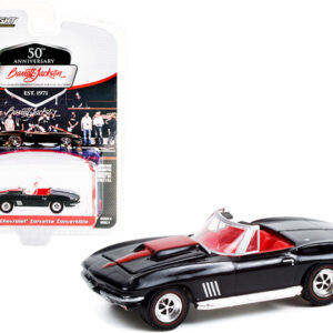 1967 Chevrolet Corvette Convertible Black with Red Stripe and Red Interior (Lot #1367) Barrett Jackson "Scottsdale Edition" Series 8 1/64 Diecast Model Car by Greenlight by Diecast Mania