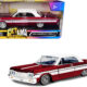 1964 Chevrolet Impala Lowrider Hard Top Candy Red Metallic with White Top "Get Low" Series 1/24 Diecast Model Car by Motormax 1964 Chevrolet Impala Lowrider Hard Top Candy Red Metallic with White Top "Get Low" Series 1/24 Diecast Model Car by Motormax