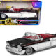 1958 Chevrolet Impala Convertible Lowrider Black and White with Red Interior "Get Low" Series 1/24 Diecast Model Car by Motormax 1958 Chevrolet Impala Convertible Lowrider Black and White with Red Interior "Get Low" Series 1/24 Diecast Model Car by Motormax