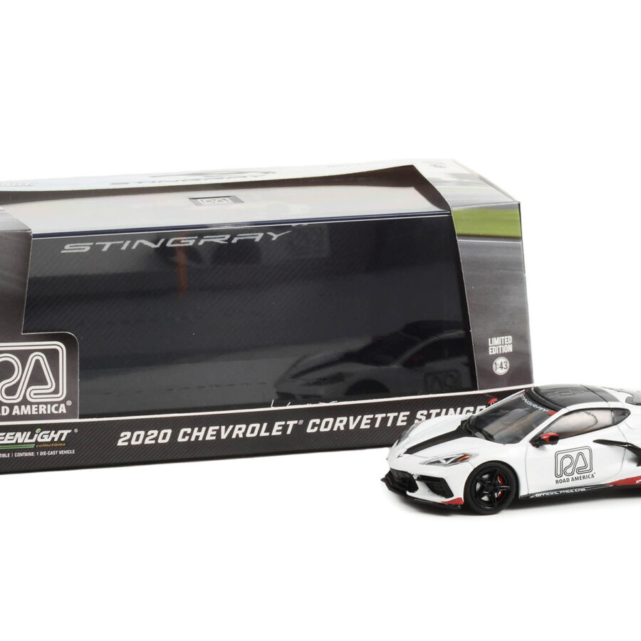 2020 Chevrolet Corvette C8 Stingray "Road America Official Pace Car" 1/43 Diecast Model Car by Greenlight Automotive