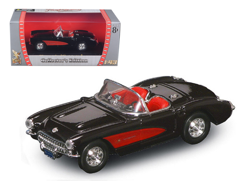 1957 Chevrolet Corvette Convertible Black 1/43 Diecast Model Car by Road Signature Automotive